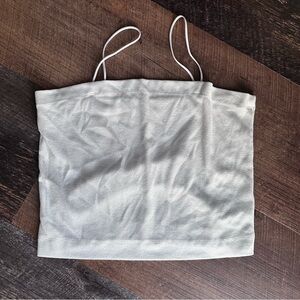 American Eagle Outfitters White Ribbed Knit Camisole with Slim Straps
